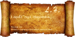Lepényi Havaska névjegykártya